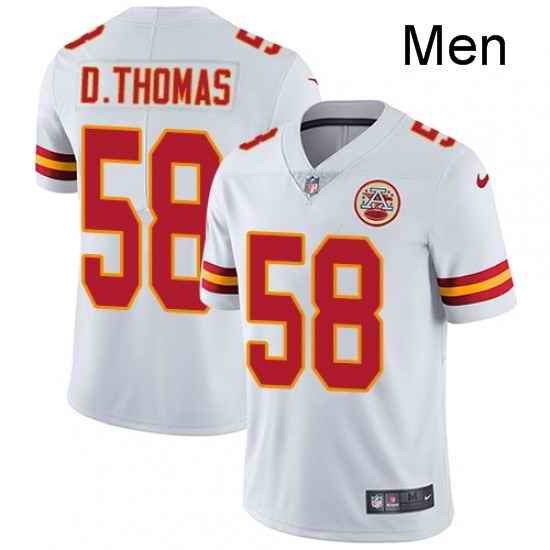 Men Nike Kansas City Chiefs 58 Derrick Thomas White Vapor Untouchable Limited Player NFL Jersey